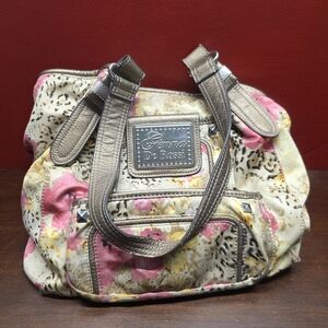 Gemma De Rossi Floral Shoulder Bag - Pink and Cream